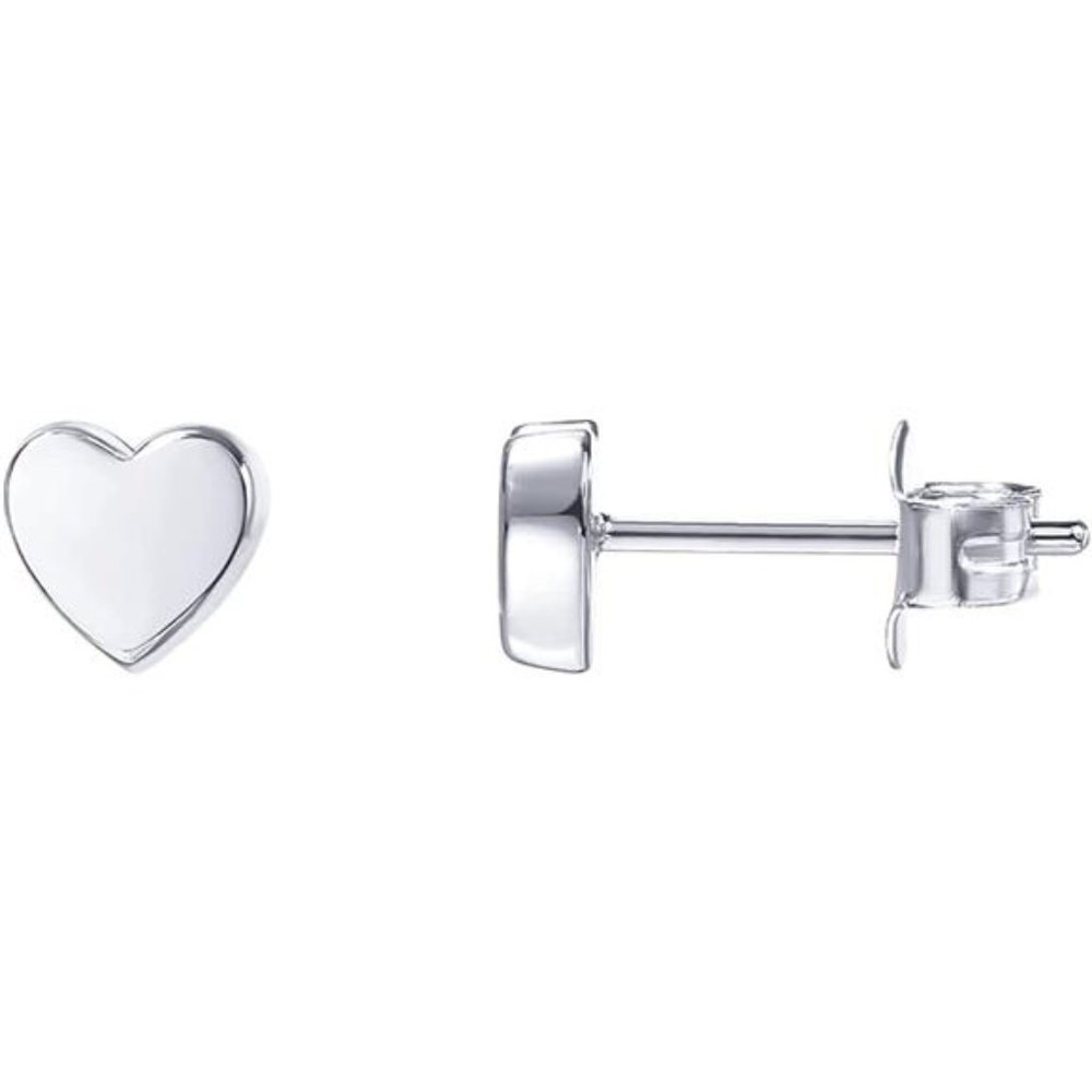 14K Gold Plated Sterling Silver Heart Shaped Cute Dainty Earrings for Women